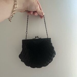 Black beeded vintage bag